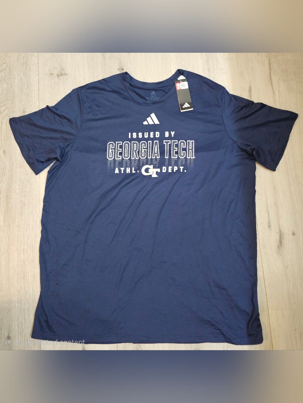 NWT Men's Navy Adidas Georgia Tech SS Shirt Size 2XLT